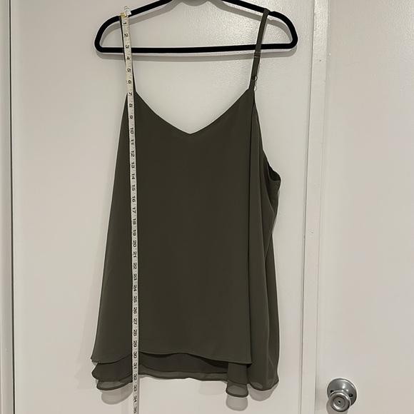 Torrid 4X Plus, Green Sophie Chiffon Swing Cami - Double Layer - Picture 4 of 8
